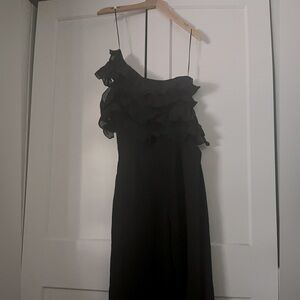 Zara black ruffles off sholder jumpsuit